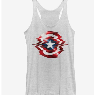 Marvel Captain America Shield Glitch Girls Tank Top