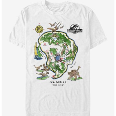 Isla Nublar Detail Map T-Shirt