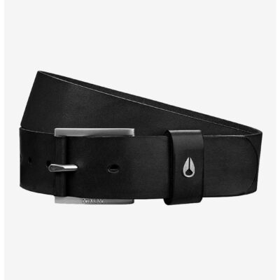 Nixon Americana Leather Black and Silver Belt